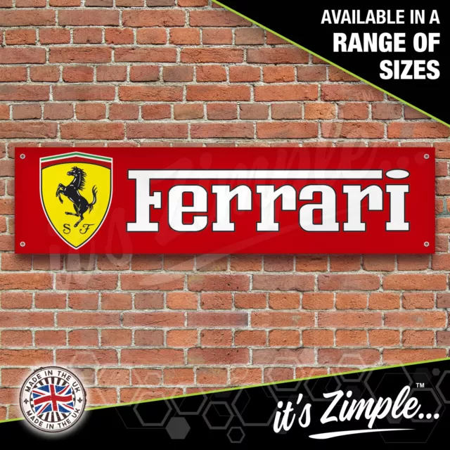 FERRARI - FERRARI BANNER - Garage Workshop PVC Banner Sign Display Motorsport