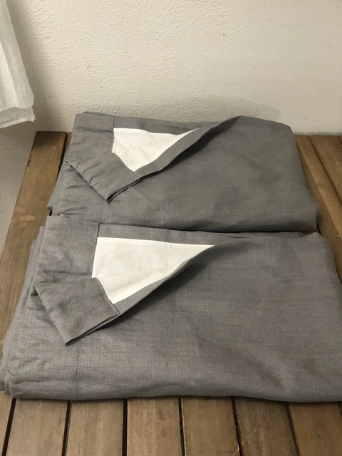2Pc Restoration Hardware Textured Belgian Linen Curtain Panels Gray 48x84" NWOT 2Pc Restoration Hardware Textured Belgian Linen Curtain Panels Gray 48x84" NWOT