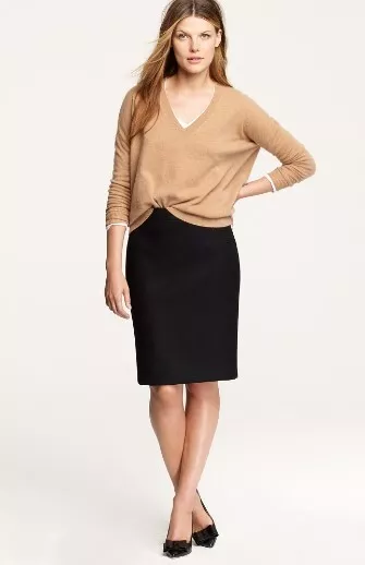 J.CREW – No. 2 Pencil Skirt in Double-Serge Wool – Sz 12 – Black