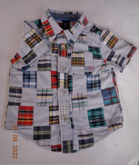 Camicia vintage ragazzi GAP patchwork cotone. taglia età 18 mesi - 2 anni