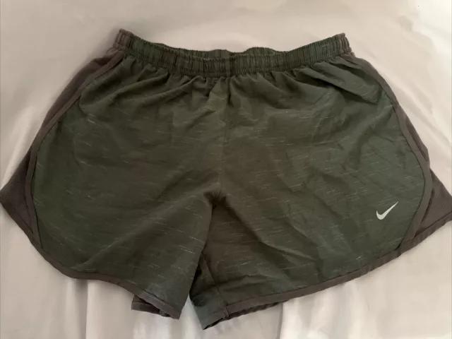 Nike Dri-Fit Girls Athletic Running Shorts Gray Trim Lined, Youth XL