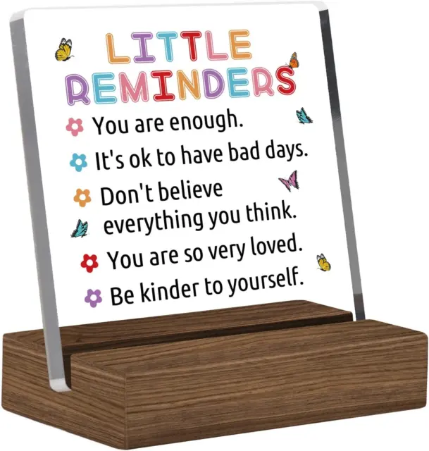 Little Reminders You Are Enough - Funny Acrylic Clear Desk Decorative Sign with
