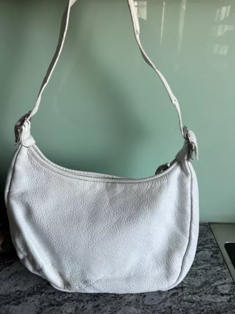 sac longchamp blanc en cuir porte epaule