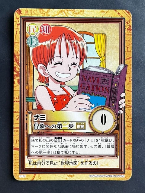 【美品】ワンピース ハイパーバトル ナミ 冒険への第一歩 C184 NAMI C184 FIRST Step One Piece Carddass Hyper Battle 2000 japonés