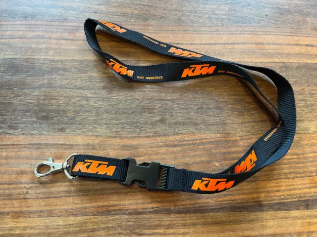 KTM Schlüsselband Original Lanyard - Schwarz Orange mit Clip und Karabiner
