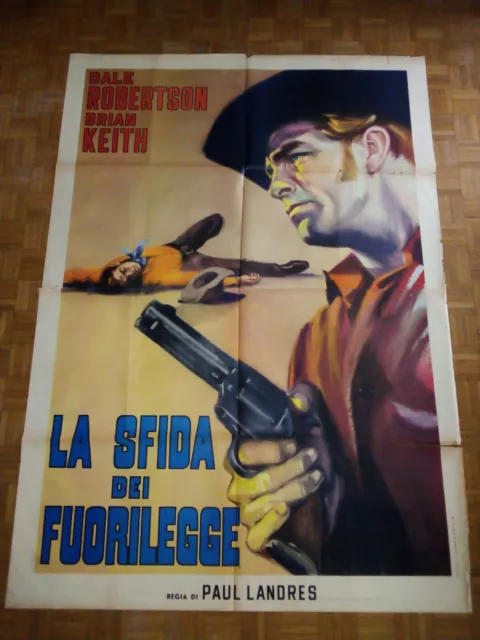 La sfida dei fuorilegge. Manifesto originale F4, western (1963) Cm 140x200 Raro