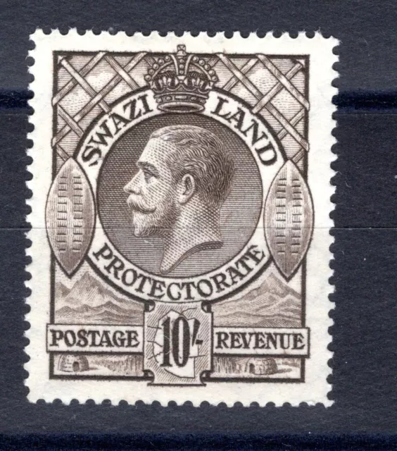 Swaziland 1933 sg 20 10/- sepia UM rare thus cat £140