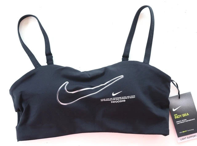 Nike Indy Light Support Convertible Swoosh Sports Training Bra Dc5553-010 S M Xl