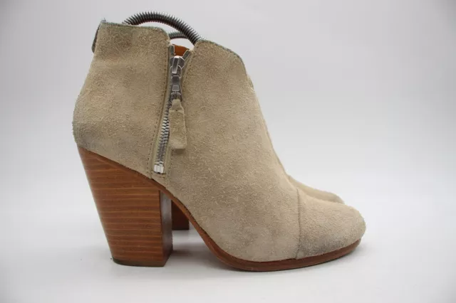 Rag & Bone Margot Women's Size 38 Double Zip Suede Leather Ankle Booties Boots