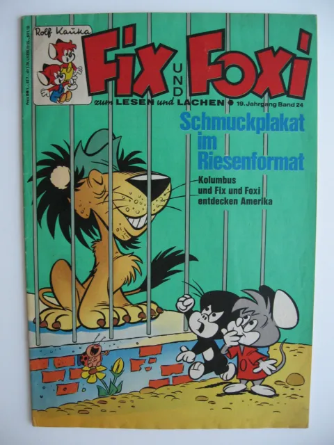 Fix und Foxi Band 24, 19. Jahrgang, mit Riesenposter, Zustand 2+