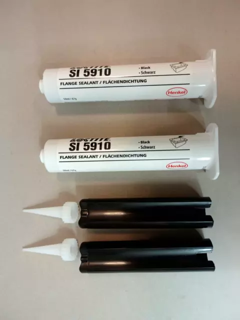 2X Loctite SI 5910 Silicone Sealant - Black, 50ml SI5910 -55°C to +200°