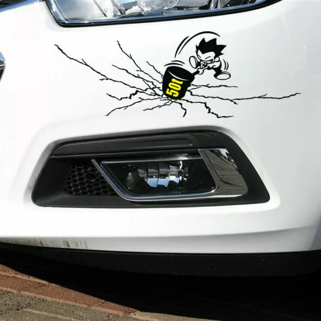 FUNNY CARTOON VINYL 50t Crack Car Sticker Auto Scratch Cover Bumper Decal  Emblem $7.35 - PicClick