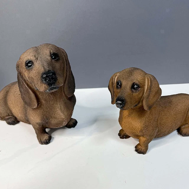 Statue de teckel en résine, Sculpture de chien à collectionner, artisanat