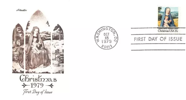 Christmas 1979 Madonna And Child   Artmaster Cachet Fdc Unaddr