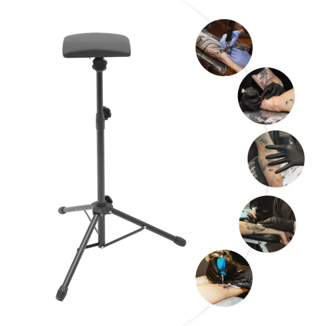 Stable Tattoo Arm Rest Tripod Stand Tattoo Leg Rest+Foam Pad Adjustable Height