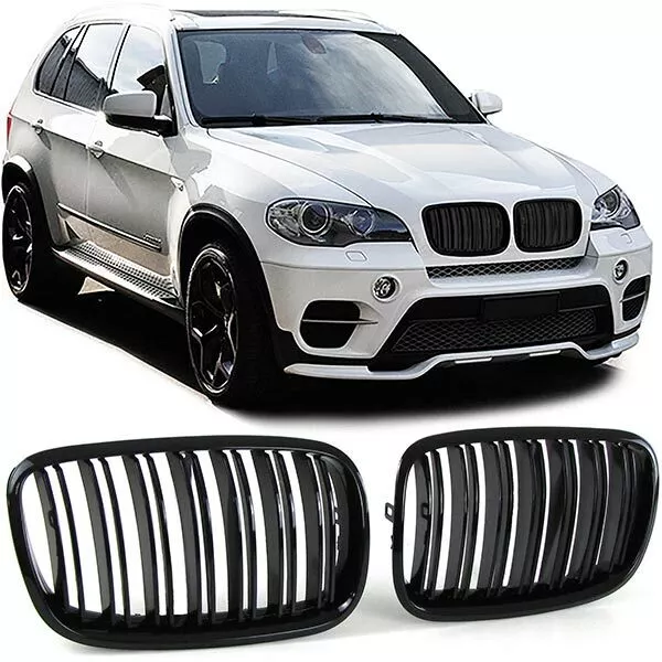 Grille Haricot Calandre Noire Brillante Bmw Serie X5 X6 E70 E71 E72