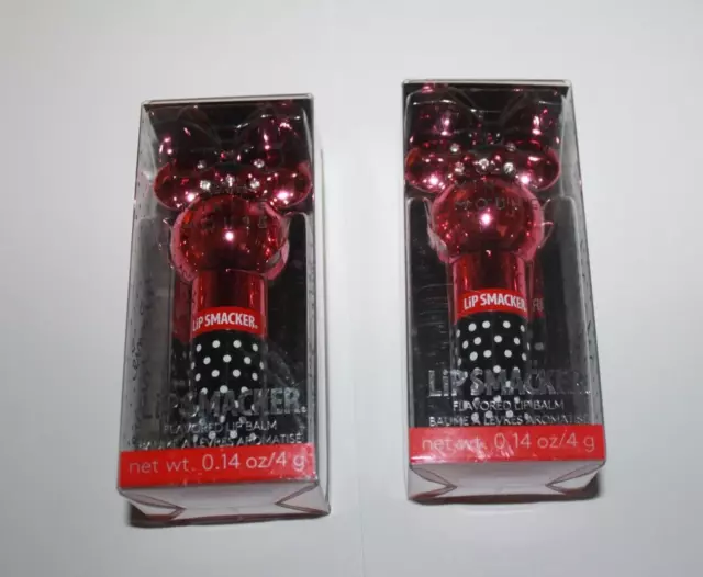 Disney Minnie Mouse Lip Smacker Flavored Lip Balm Lot Of 2 In Box
