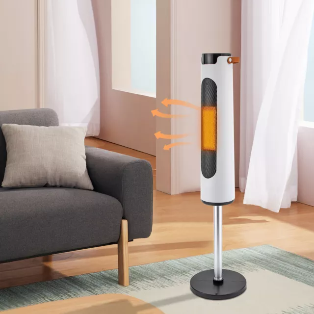 Keramikheizer Stand Heizlüfter Heizgerät mit Kaminfunktion Timer & Thermostat DE