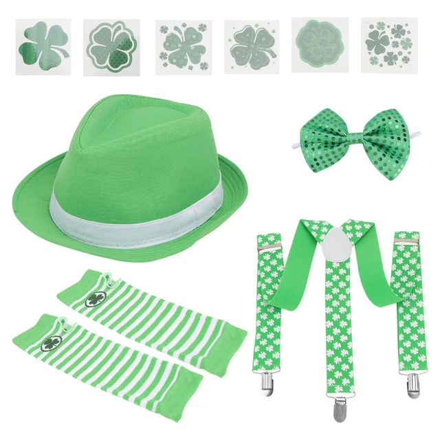 5 Pcs Vestiti Bambina Set 5 Pezzi Irlandese Abiti Per Bambine Cappello