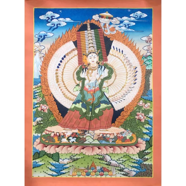 Dhukar, Ushinisha Sitatapatra Thangka Painting, Thanka Art for Decoration 白傘蓋佛頂
