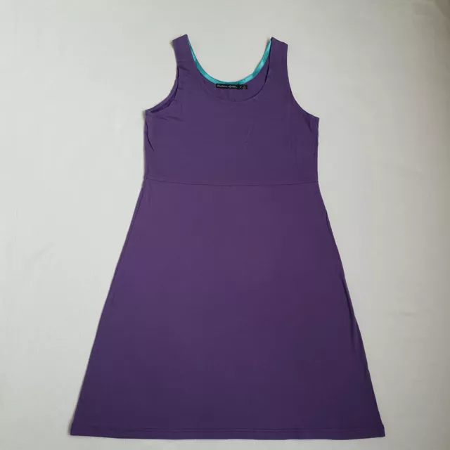 ¡NUEVO! Gudrun Sjoden Vestido Midi A-Line Talla M Elástico Púrpura Ligero...