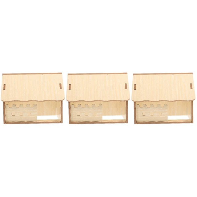 3x Holz Sicher Dekorative Lustige Hamster Holz Hideout Für Schmücken Hamster
