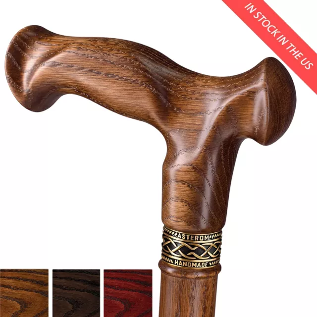 Wooden Walking Cane For Men Women Handmade Stylish Canes Vesper Oak Wood