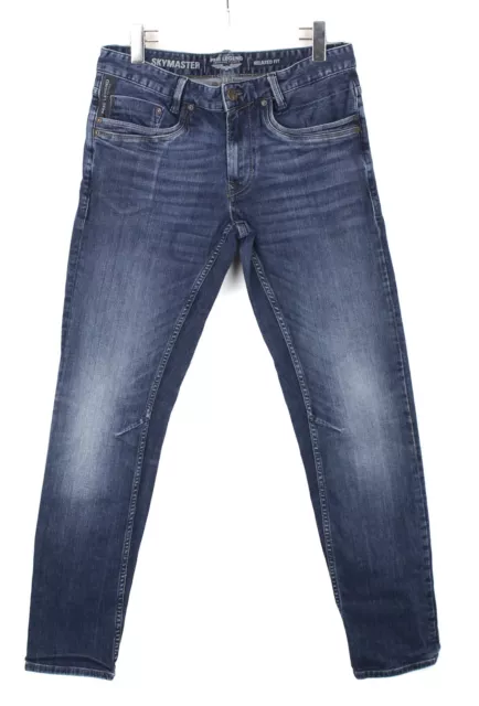 Pme Legend Skymaster Relaxed Fit Jeans Uomo W32/L34 Baffi Scuro Casual Zip