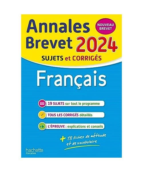 ANNALES BREVET 2024 Français Sujets et corrigés, Réauté, Brigitte
