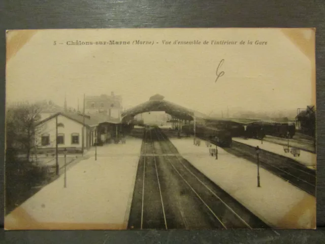 cpa 51 champagne marl milks interior train station