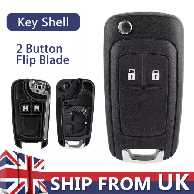 Replacement 2Button Flip Remote Key Fob Case for Vauxhall Cascada Adam VIVA Karl