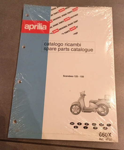 Catalogo Ricambi Aprilia Scarabeo 125 150 Cod 660X Rif  N°00 Ultimo Pezzo