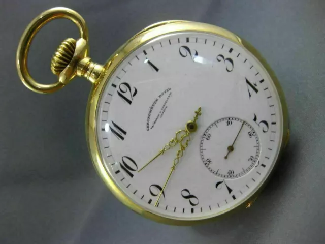 Large 18Kt Yellow Gold 3D Vacheron & Constantin Chronometre Royal Pocket Watch 3