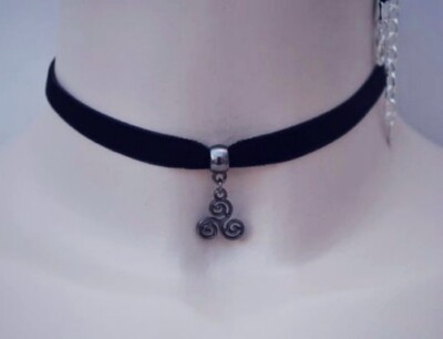 DEA Collarino di Velluto Vortice Celtico Collana Celtica Dea Victorian Gothic Style 