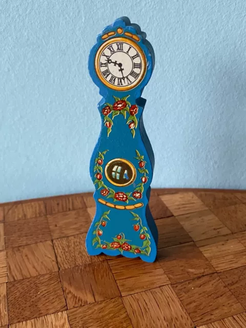 Standuhr Uhr blau Lundby   Puppenhaus Puppenstube 1:18 dollhouse clock