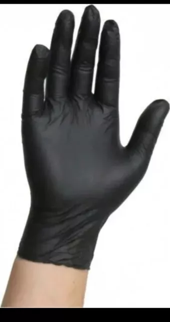 1000 BLACK DISPOSABLE NITRILE GLOVES POWDER LATEX FREE Medical Tattoo S/M/L/XL