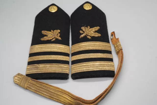 Korean War Navy Lieutenant Commander Shoulder Boards Set & Gold Bullion Hat Band