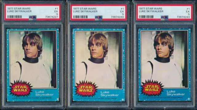1977 Topps Star Wars #1 Luke Skywalker Rc Psa 5 Ex Rookie *Lot Of 5*