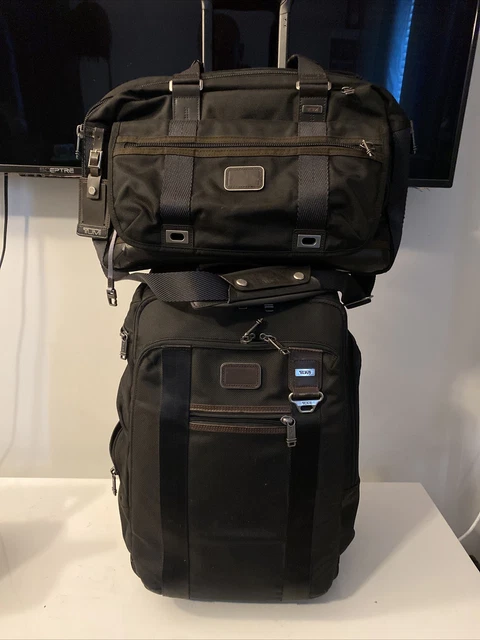 Tumi Alpha Bravo Backpack Set Match Luggage Roller Wheels Travel Roll Carry-On