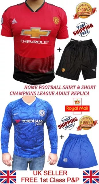 Herren Manchester United Chelsea Utd Fußball Club T-Shirt Adidas Trikot Shorts