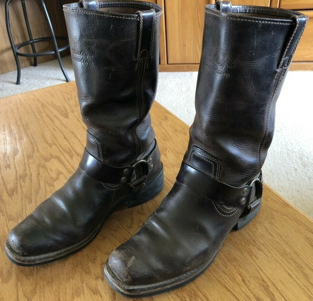 Harley Davidson “Cowboy” Style Motorcycle Biker Boots Mens 8.5, Brown Leather