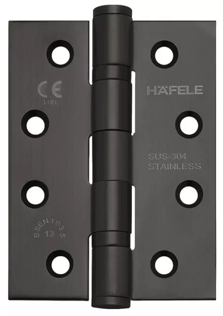 Häfele Bisagras Planas Acero Inox 102x102 Escuadra de Puerta Negro Carga Pesada