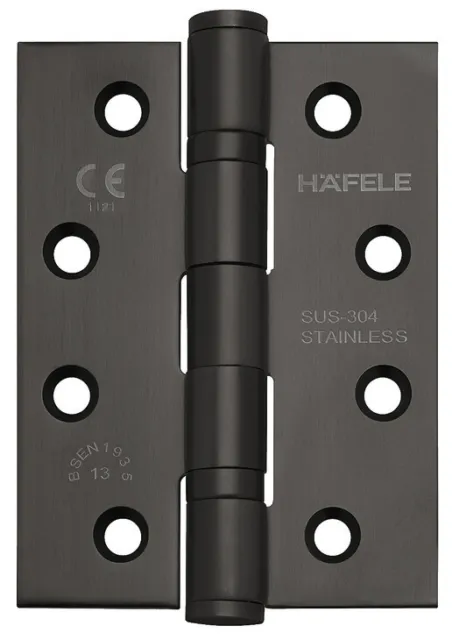 Häfele Charnière à Visser Acier Inox 102x102 Ruban de Porte Noir Charges Lourdes