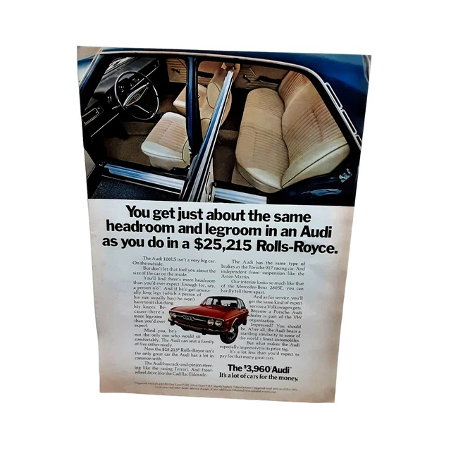 1972 1973 Audi 199 LS Car Vintage Print Ad 70s