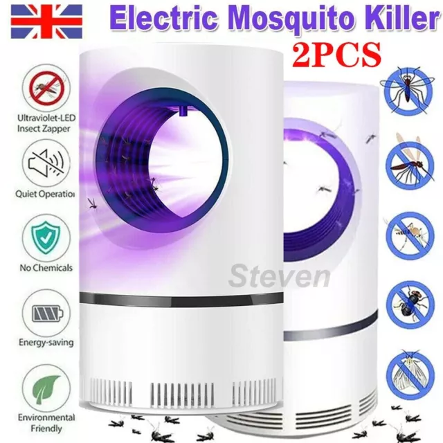 2X Electric USB Insect Mosquito Killer Bug Zapper Fly Pest Catcher Trap LED Lamp