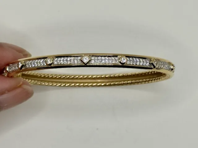 David Yurman Modern Renaissance Bracelet, 18K Yellow Gold Full Pave Diamonds XS