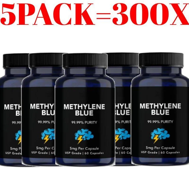 METHYLENE BLUE CAPSULES 5mg - USP Grade, 99.99% Purity, 300Capsule s £ ...
