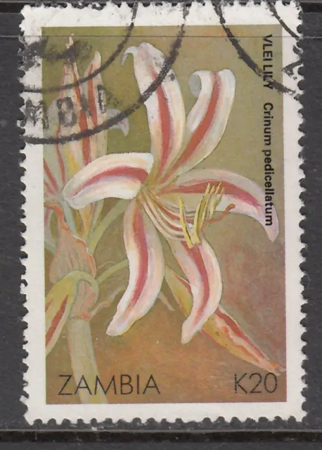 Zambia - 20k Christmas Flowers (Used) 1989 (CV $8)
