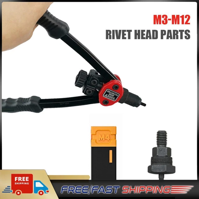 Rivets Nuts Insert Flat Head Threaded for Hand Riveter Gun Tools (M4)
