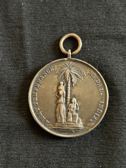 Great!  British Army India 1897 Army Temperance Medal "Watch And Be Sober".